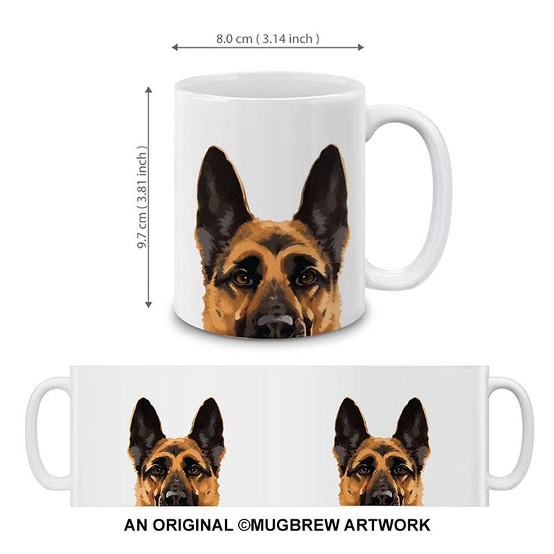 MUGBREW Black Tan German Shepherd Dog Ceramic Coffee Mug Tea Cup, 11 OZ - Image 2